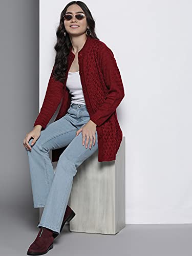 Image of One femme Women's Woollen Solid Color Coat