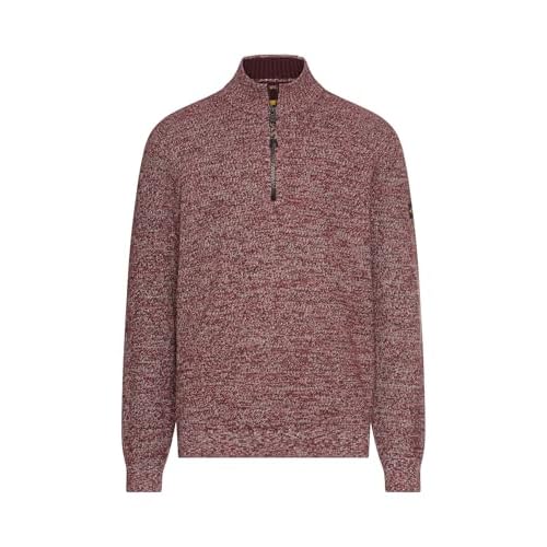 camel active Herren Strick-Troyer mit melierter Struktur Bernsteinrot, Menswear-M