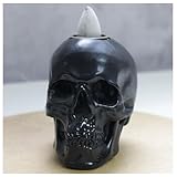 Skull Backflow Incense Burner Holder, Resin Skeleton Statue Aromatherapy Ornament, Goth Halloween Decoration