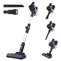 Aspirapolvere Senza Fili, Scopa Elettrica Senza Fili 20KPa, Luce LED, 6 in 1 Aspirapolvere Potente, Autonomia 40Min, Pavimenti Tappeto Peli di Animali Domestici