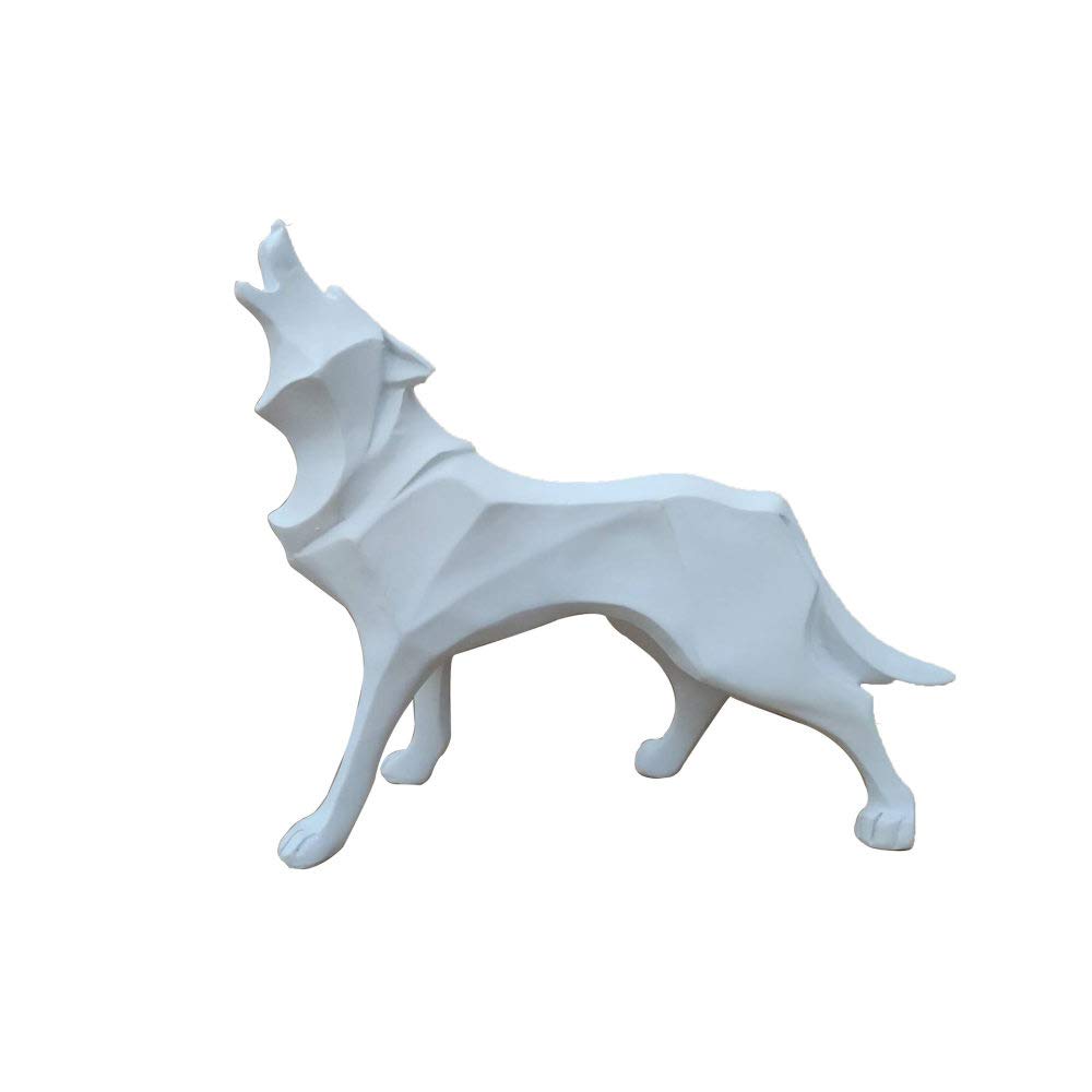 Statue de loup blanc miniature idée cadeau couple et famille