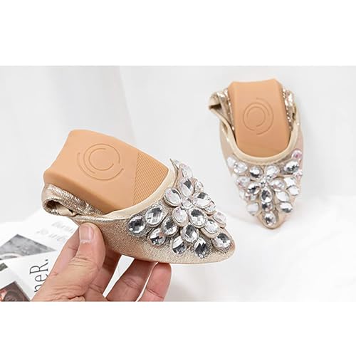 Women Ballet Flats Bling Cute Rhinestone Wedding Ballerina Shoes Foldable Sparkly Comfort Slip on Flat Shoes4