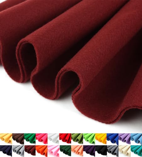 Image of Barcelonetta | Felt Fabric | 72 inch Wide | 1.6mm Thick | Acrylic & Soft | Felt by The Yard | Felt for DIY Crafts, Projects, Sewing (Burgundy, 2 Yard)