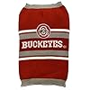 Pets first ncaa ohio state buckeyes dog sweater size small warm and cozy knit pet sweater with ncaa team logo best puppy sweater for large and small dogs team color oh 4179 sm  urban country home decor