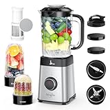 Sangcon Blenders for Kitchen - Smoothie Blender - Personal Blender Combo for Kitchen, Blender for Shakes and Smoothies, Grinding & more, 40 oz Jar & 17oz Cup with To-Go Lid