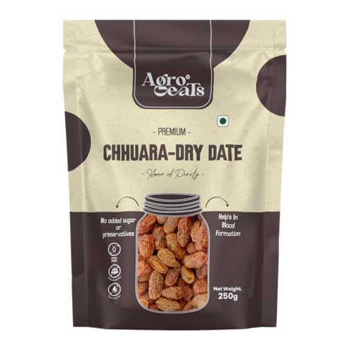 Image of AGROEATS DRY DATE CHHUARA - 250g Pack | Sukha Khajur | Kharek | Dry Fruit | Healthy & Nutritious Snack | Rich in Fiber & Energy
