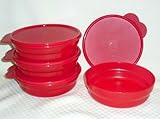 Tupperware Microwave Cereal Bowls - Popsicle Red