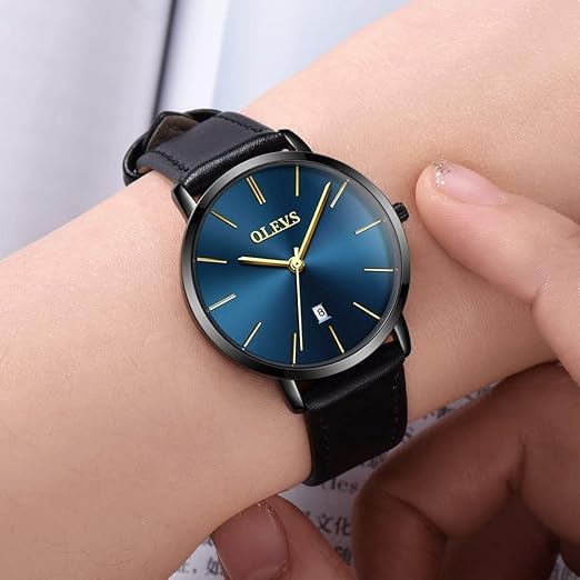 Image of OLEVS Womens Watch Minimalist Simple Slim Thin Original Analog Quartz Dress Wrist Watches Stainless Steel Mesh or Leather Strap Waterproof Watches for Ladies