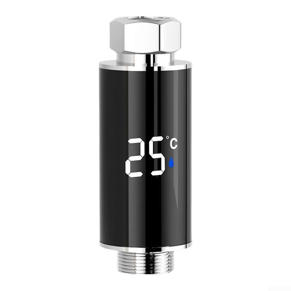 Termómetro de ducha LED con pantalla digital con lectura de temperatura en tiempo real, termostato de baño hidroeléctrico para el hogar, baño, cocina