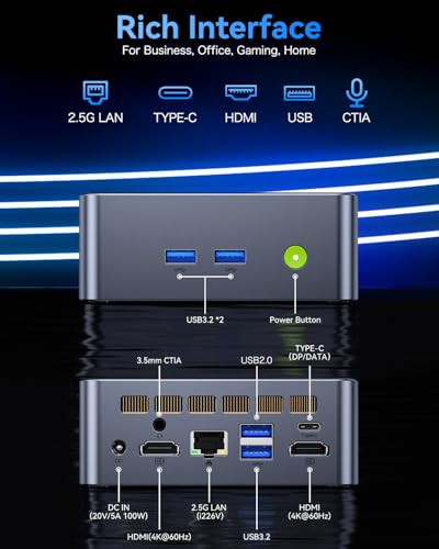 Image of GMKtec Mini PC Intel i7 12700H Processor (14C /20T 4.7 GHz) 16GB DDR4 1TB SSD, i226v NIC Mini Desktop Computers Iris XE Graphics, Triple 4K Display, WiFi 6, BT5.2, USB-C M3 Ultra