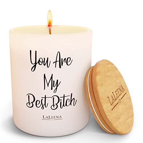 Vela de la amistad Laleena - Regalos para amigos - Vela perfumada - Velas de lujo para el hogar - Regalos de cumpleaños para amigos (jazmín, grande 14 onzas)