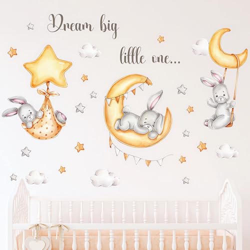 Cute Sleeping Bunny Wall Stickers sacinora YJDW109 miniatura 3