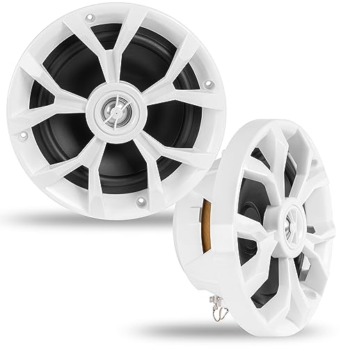 BELVA BBMS65W 400W Peak (200W RMS) 6.5 2-Way White Coaxial Marine Speakers for Boats/ATV/UTV/SxS/Powersport