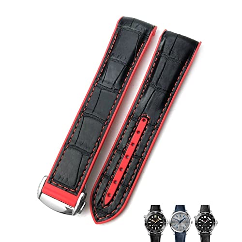 Bracelet montre cuir orange 22mm caoutchouc étanche pour Planet Ocean