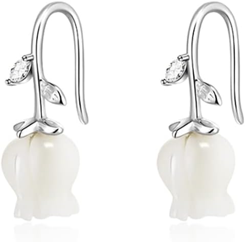 Miniatura 9 de Reffeer Aretes de plata de ley 925 maciza con diseño de flores para mujer