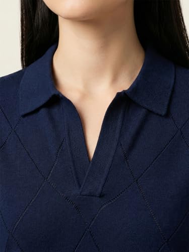 Image of JUNEBERRY Women's Flatknit Solid Half Sleeve Polo T-Shirt with Collared Neck, Casual Style for Office, Travel, (Sizes S to 2XL)