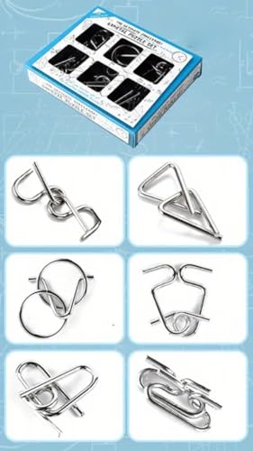 Image of Magicwand Stainless Steel Metallic Intellectual Puzzles for All Age Groups【Pack of 1】【6Pcs Puzzles 】