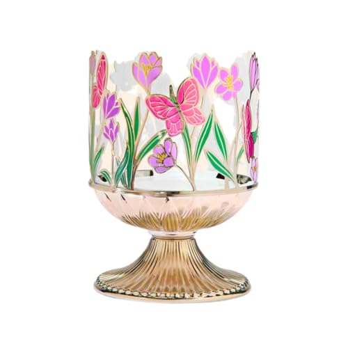 Bath & Body Works Butterfly 3-Wick Candle Holder Pedestal Metal Design Decorative Candle Stand