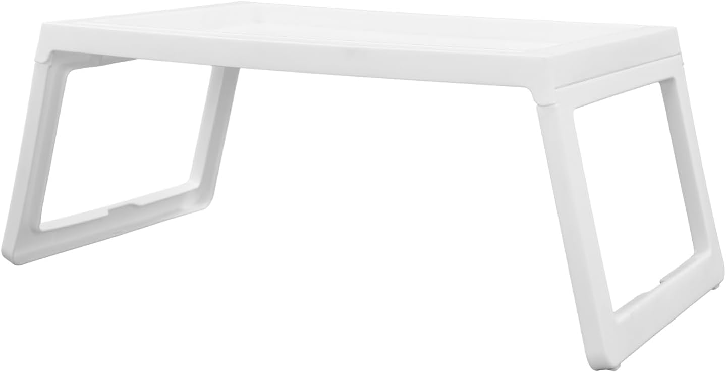 Folding Bed Tray Bed Tray Tables for Eating, 8 Pcs Breakfast Trays in Bed, 25.6 * 14 Inch Plastic Lap Desk with Foldable Legs Portable Serving Food Snack Tray for Bedroom, Living Room, Sofa