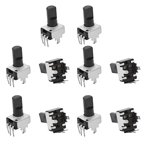 Heyiarbeit 10K Ohm Carbon Film Potentiometer 12mm Long Handle Variable Resistors Single Turn Rotary Potentiometer Half Shaft D-Handle for Volume Control Adjustment 10pcs