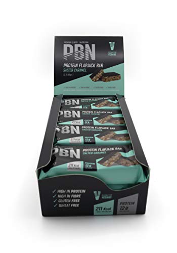 Premium Body Nutrition - Lot de 12u00a0barres énergétiques riches en protéines, goût caramel au beurre salé, 50u00a0g