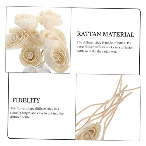 6 varitas difusoras de rattán con diseño floral miniatura 5