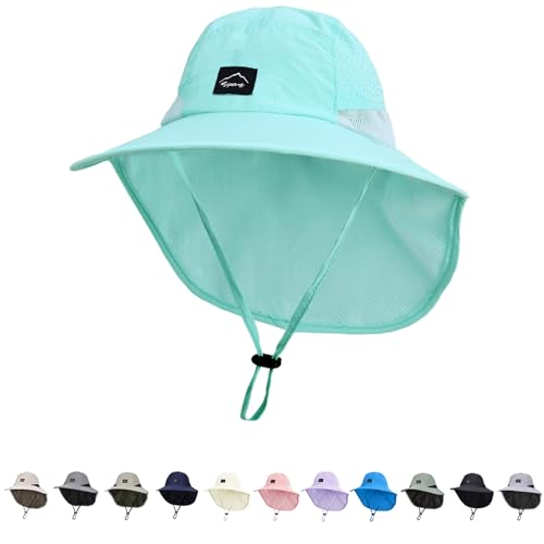 Image of ZOORON Kids Sun Hat with Neck Flap UPF 50+ Beach Hats for Baby Boys Girls