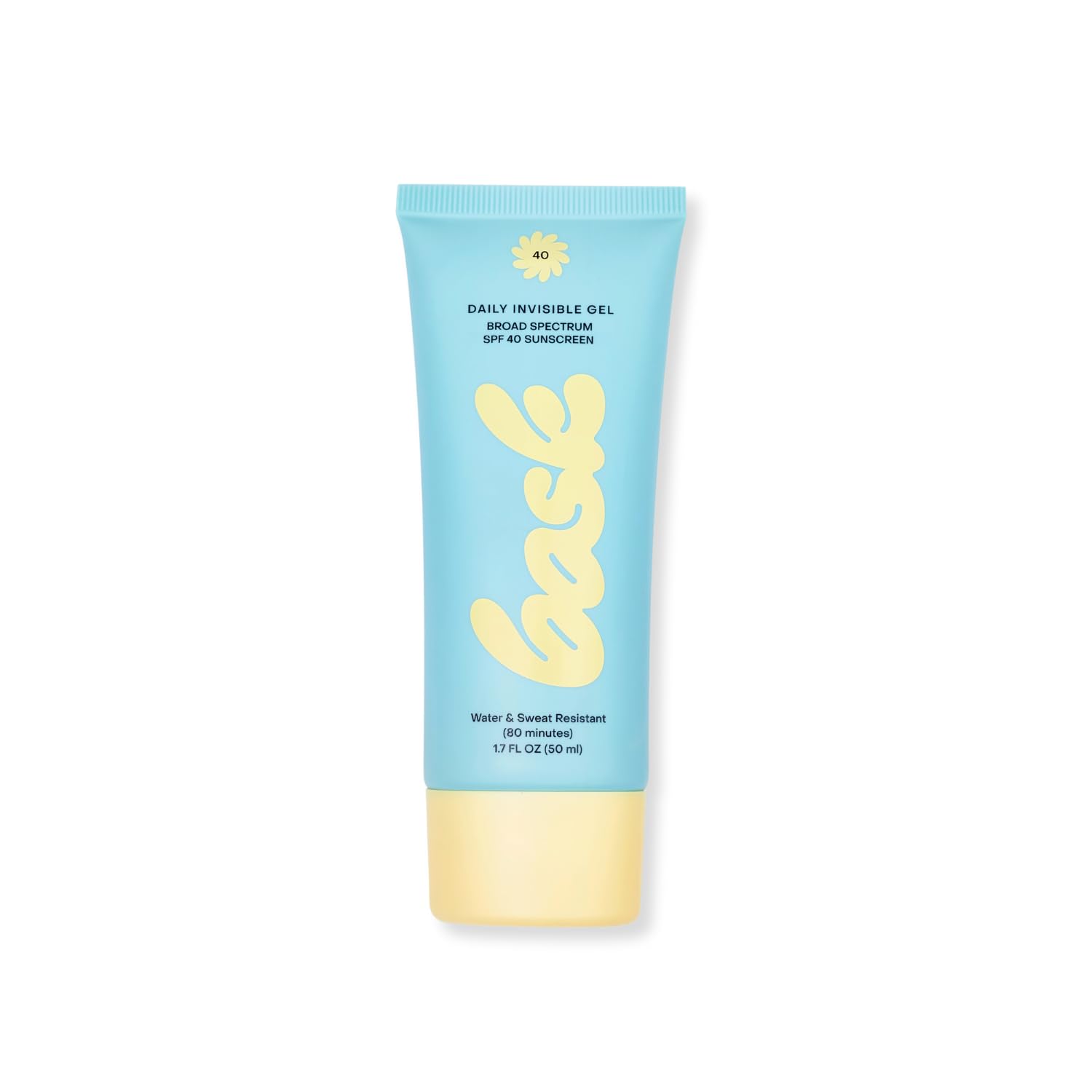 Bask Suncare SPF 40 Daily Invisible Gel Face Sunscreen - Broad Spectrum Protection Fragrance Free Makeup Primer Hydrating