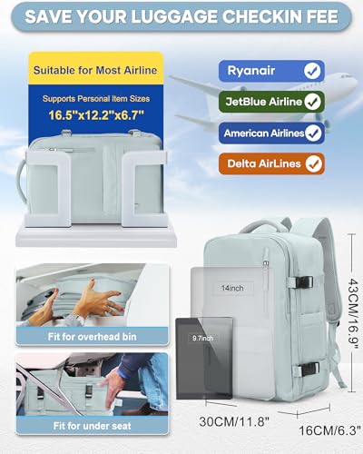 Vacuum Seal Compression Travel Backpack with Pump for Women Men Airback Vacpack laptop Backpacks with Shoe Compartment Vacuum Seal Packing Carry on Backpack for Airplanes College Casual Daypack Blue2