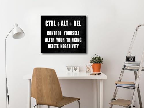 Tableau motivationnel CTRL+ALT+DEL pour decoration de bureau moderne
