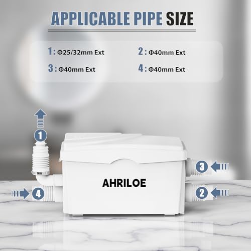 Image of 450W Sink Pump with 3 Inlets /1 Outlets, Macerator Pump(Not for Toilet) | 450W Utility Sink Pump with 3 Inlets /1 Outlets, 0.6HP Macerator Pumps for Sink(Not for Toilet)