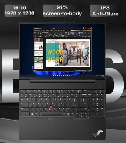 Lenovo Laptop ThinkPad E16 G2 Business, 16 polegadas FHD+, AMD 8-Core Ryzen 7 7735HS (Beat i7-1360P), 32GB DDR5, SSD PCIe de 1TB, WiFi 6E, leitor de impressão digital, teclado