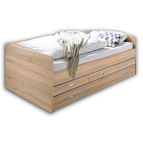 ALASKA Moderne Tandemliege mit zwei Liegeflächen 120x200 cm & 90x200 cm -...