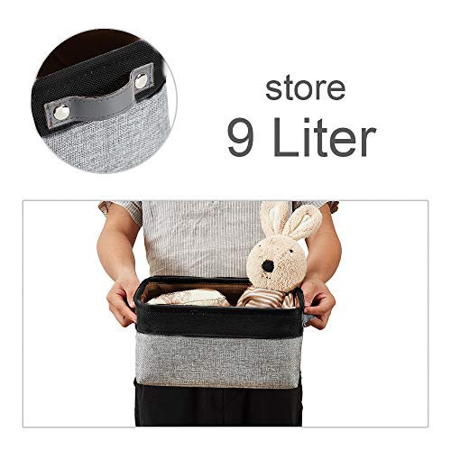 Image of DECOMOMO Small Storage Basket, Closet Storage Bins, Baskets for Organizing Shelves (Grey & Black, Small - 6 Pack)