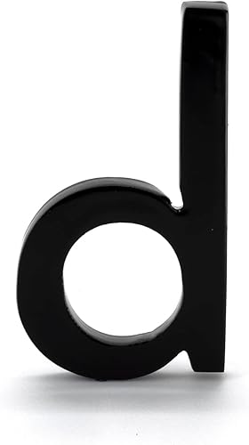Montague Metal Products Letras flotantes modernas de casa de 4 pulgadas, color negro, montaje en pared, aluminio, letras de casa (minúsculas D)