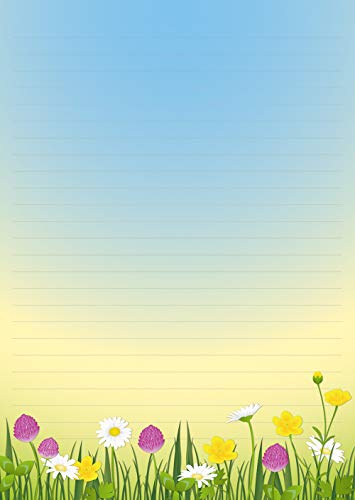 Primavera-wiese - Set di 1 blocco note con linee