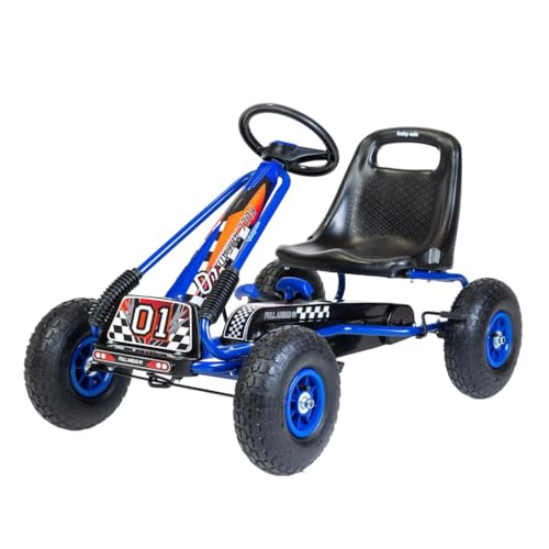Baby Mix Razor Kids Pedal Quad Bike Azul – Pedal Gokart con marco estable y ruedas de espuma EVA, 2+ años, carga hasta 30 kg