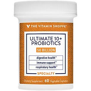 Ultimate 10+ Probiotics, 50 Billion CFUs for Digestive Health, Immune Support and Respiratory Health (60 Vegetable Capsules) by the Vitamin Shoppe