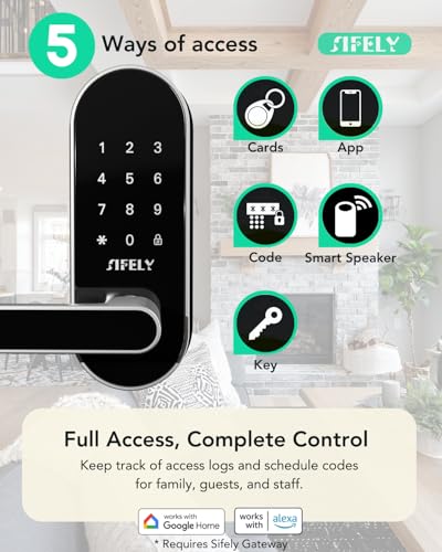 Keyless Entry Keypad Smart Door Lock with Handle & Knob – Digital Deadbolt for Front, Bedroom, Office & Interior Doors, App Control for Airbnb, Guests & Kids, Easy DIY Install (No Fingerprint) - Image 3