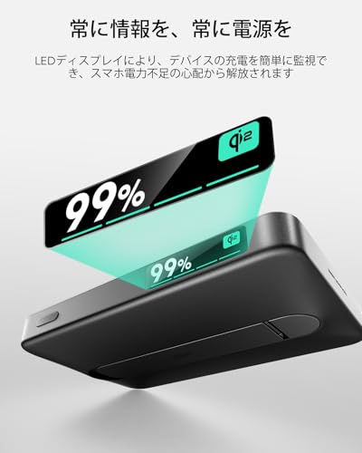 ESR Qi2認証MagSafe対応モバイルバッテリー 10,000mAh 2G524 の商品画像 3