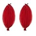 Paraglame Red Marley Hair 16 Inch Springy Afro Twist Hair 2 Packs Marley Twist Braiding Hair for Faux Locs Crochet Hair Red Braiding Hair Extensions for Women (16Inch(Pack of 2))