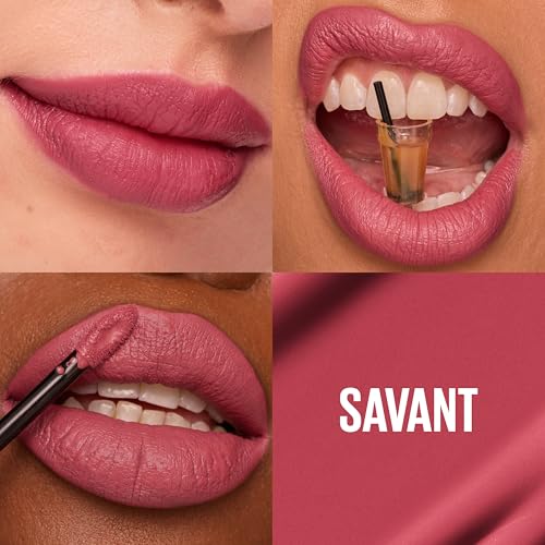 Image of Maybelline Super Stay Matte Ink Liquid Lipstick Makeup, Long Lasting High Impact Color, Up to 16H Wear, Savant, Rose Pink, 1 Count, Packaging May Vary