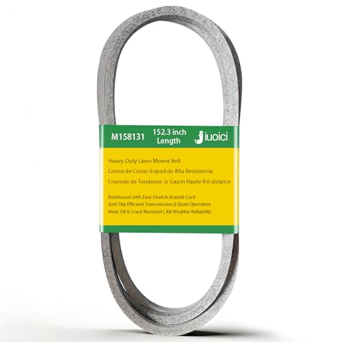 Image of M158131 M154296 (152.3 inch) Heavy-Duty Mower Deck Belt, Fits John Deere 48 /54 inch | Fits John Deere 48 inch, 54 inch Deck Z425 Z435 Z445 EZTrak Lawn Mower, Blade Belt, Aramid Core, Zero-Stretch