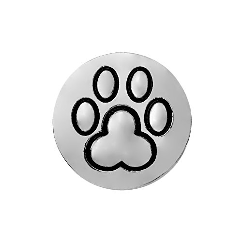 Preisvergleich Produktbild Quiges Damen Click Button 18mm Chunk Versilbert Hundepfotenabdrücke für Druckknopf Zubehör