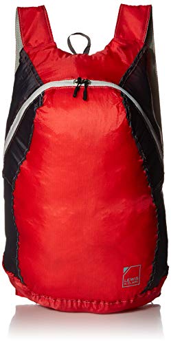 Lewis N. Clark Women's Packable Daypack, Hiking Camping Backpack, Ditty Bag, Red/Charcoal, One Size