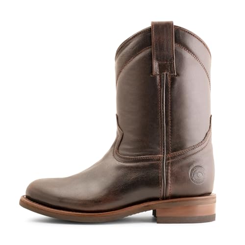 Men's Leather Roper Boot with Zipper and Oil Resistant Vibram Sole Style 1677