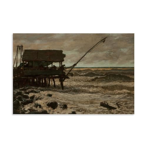 Cabane de pêche Elihu Vedder pour habiller un mur vide avec un tableau marin romantique 1880