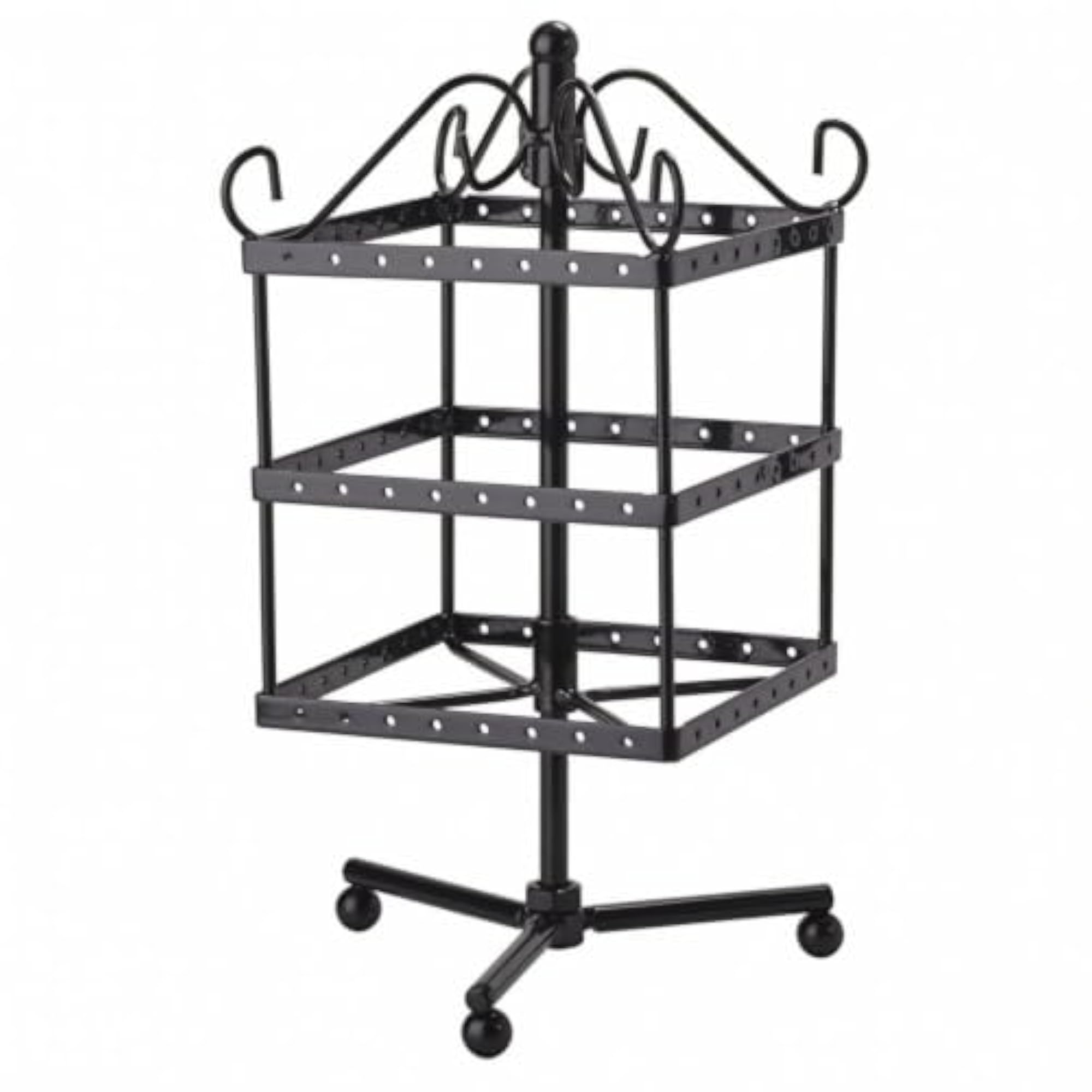 Metal Earring Display Stand with 96 Holes, Black