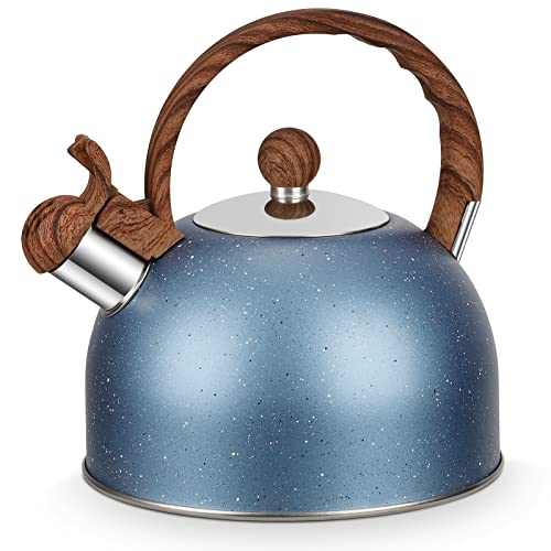 Hervidor de agua de acero inoxidable, hervidor de agua de 2.5 l, hervidor de agua de inducción, con mango de vetas de madera, fácil de usar Cover