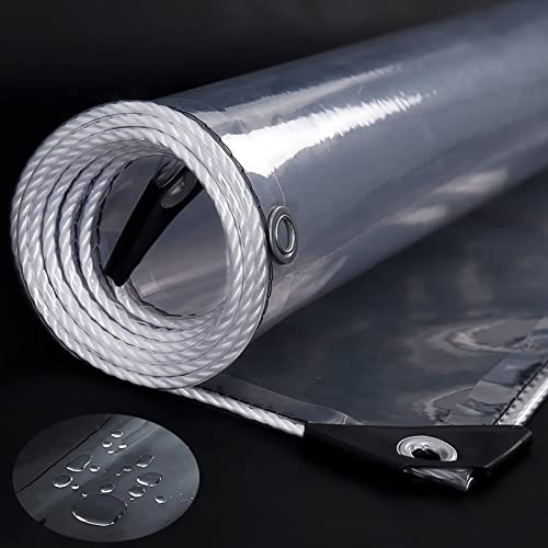 Bâche En Plastique Imperméable,avec Œillets,Transparente Bâche Industrielle, PVC De Transparente,Auvents Et Bâches Housses De Protection Pour Plantes, Pour Pergola, Pavillon,Salon Jardin,Serre Cover